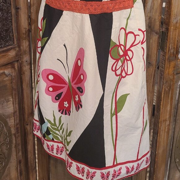 Boho Butterfly Print Sundress – Sleeveless with Crochet Trim – Size S - Picture 7 of 7